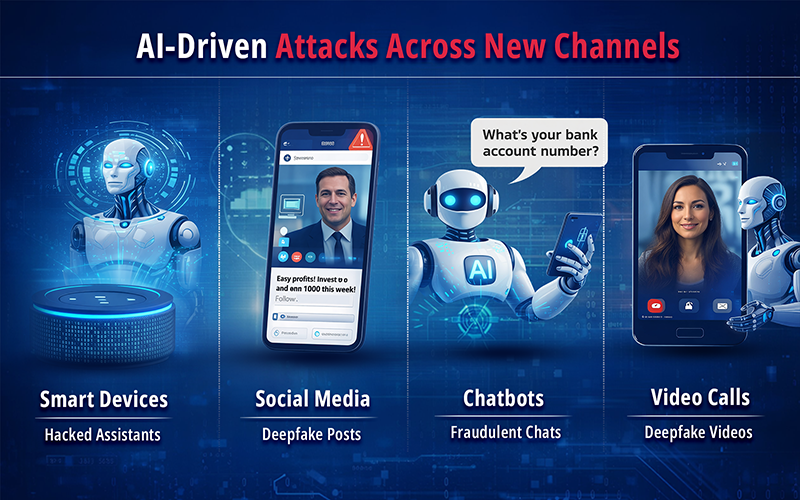AI driven Attacks Across New Channels