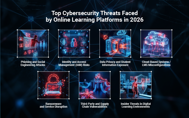 Blog Infographic - Top Cybersecurity Threats to Online Learning Platforms