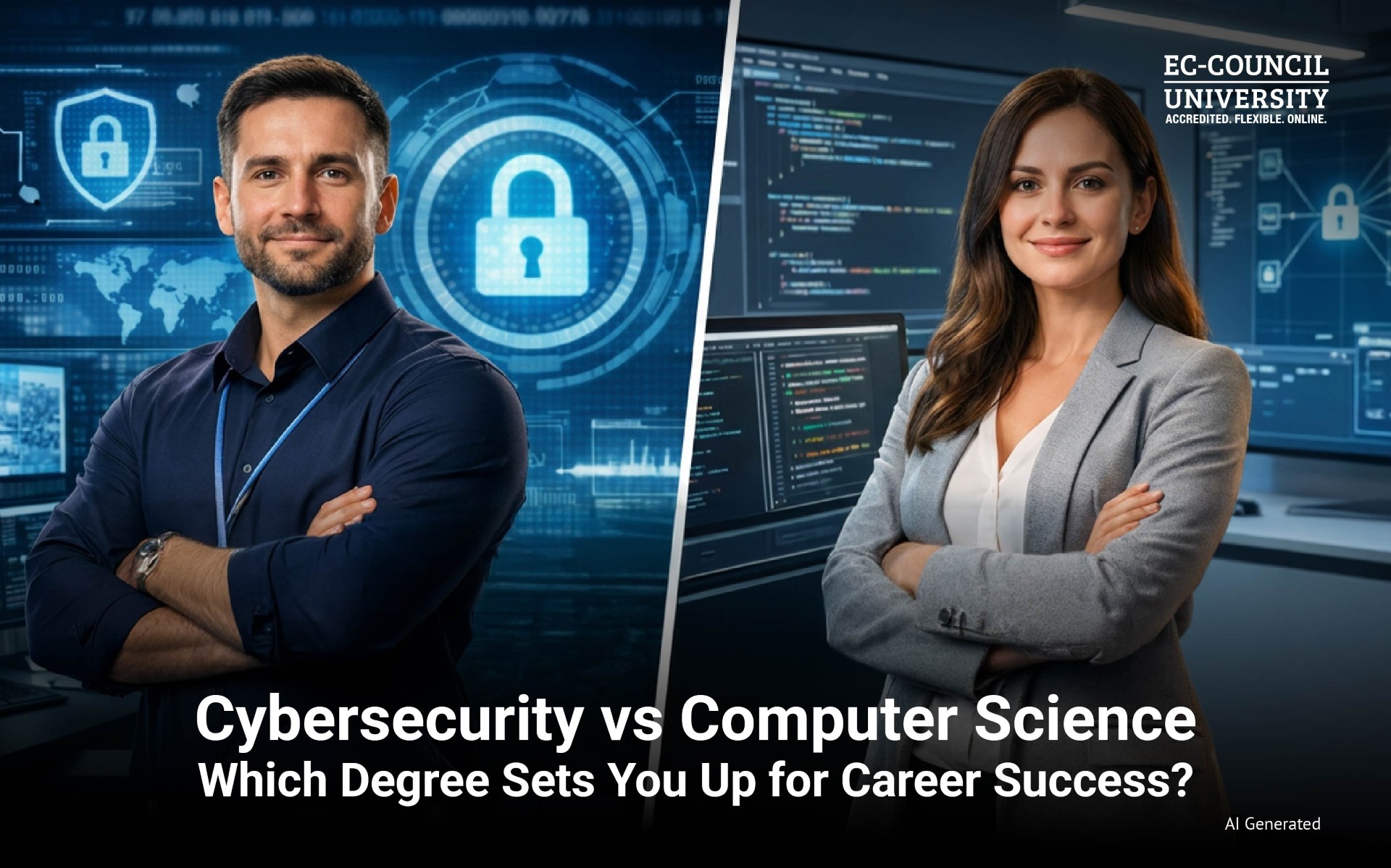 Blog Banner - Cybersecurity vs Computer Science Degree