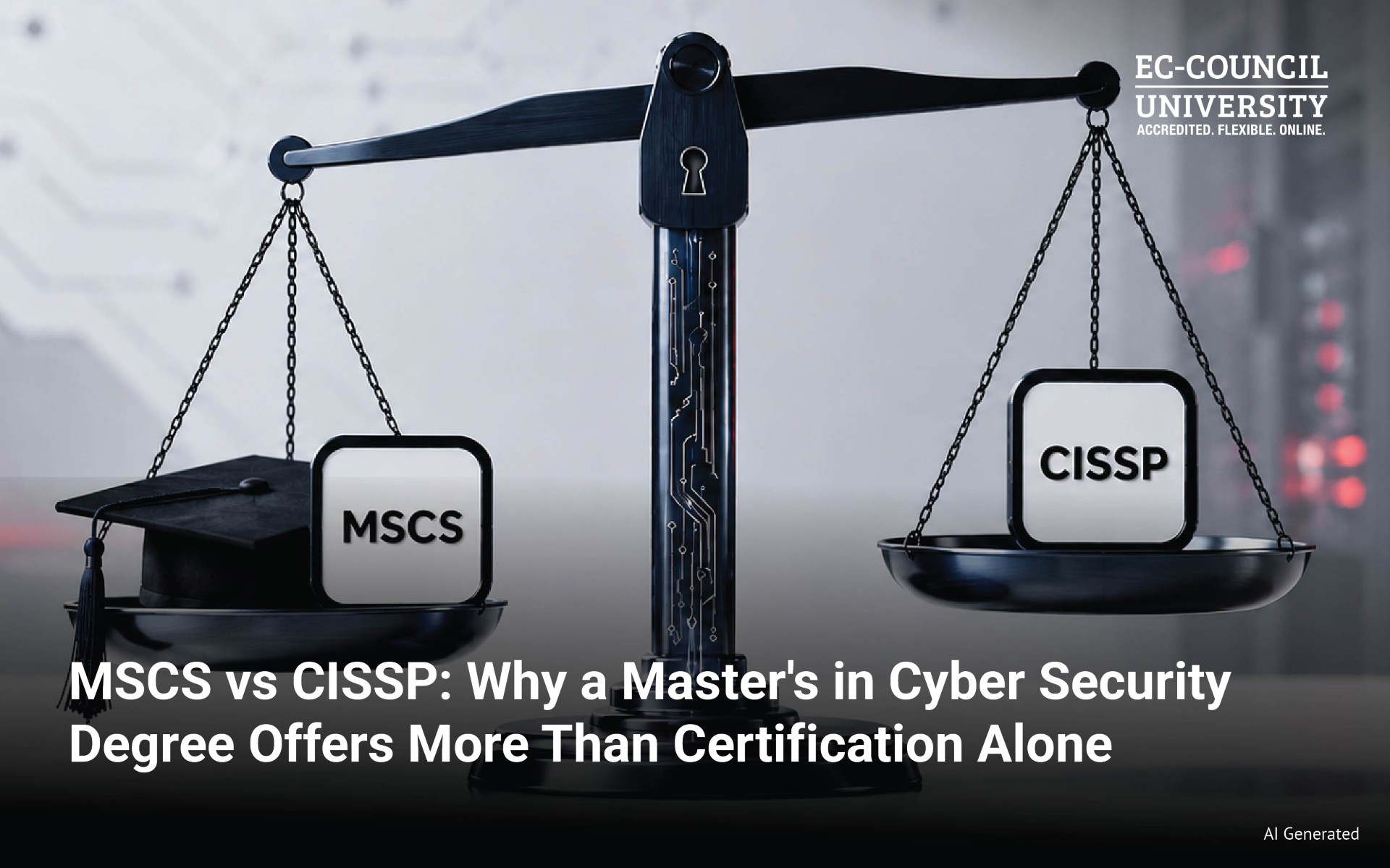 Blog Banner - MSCS vs CISSP Why a Masters in Cyber Security Degree Offers